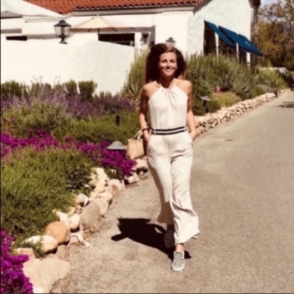 NWT-Anthropologie Sporty Chic Feminine Hepburn-Esque Wide Leg Low Back Jumpsuit - Picture 3 of 13